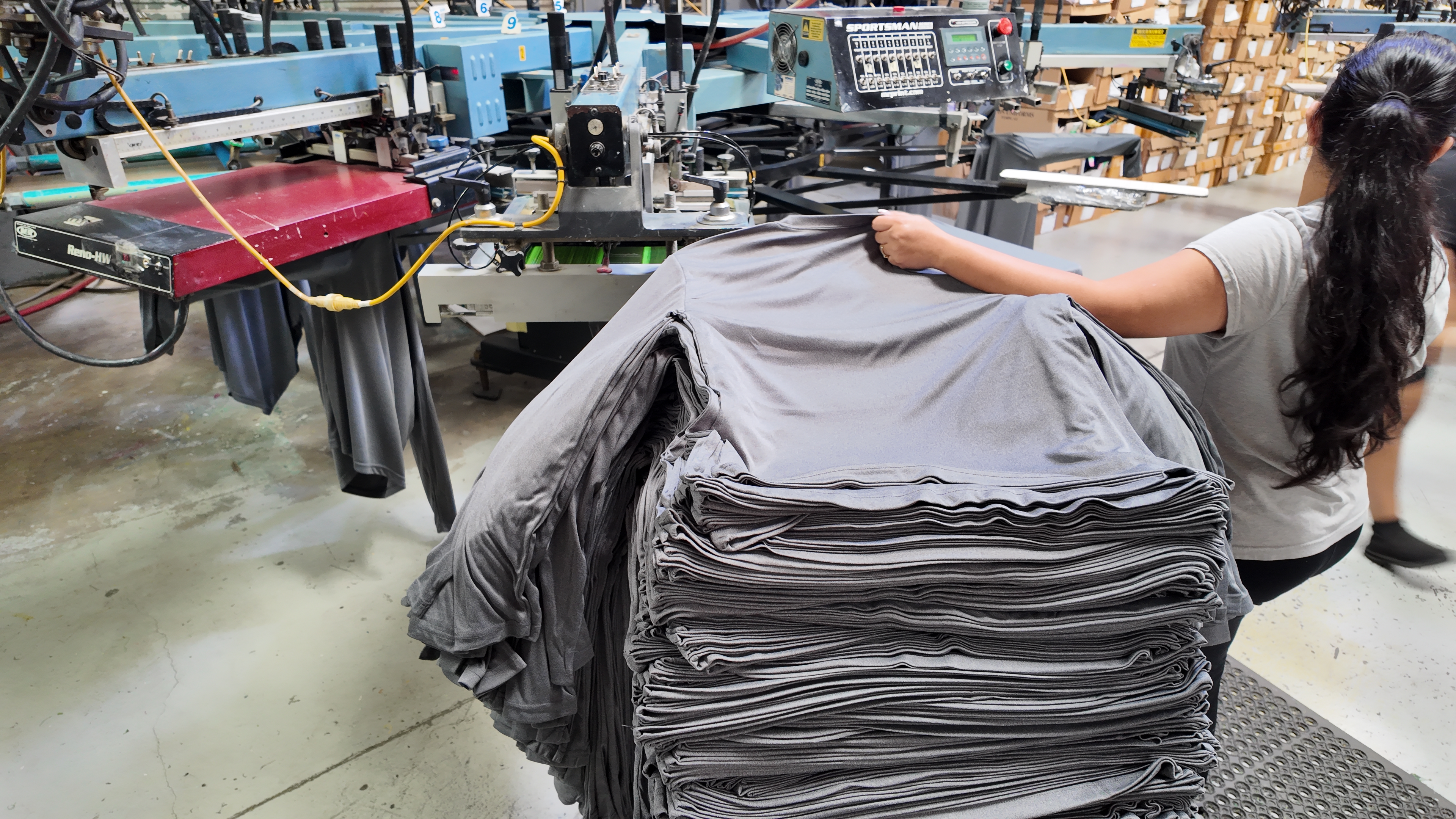 Screen printing production at Anton Sport