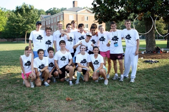 Customer group wearing custom printed apparel